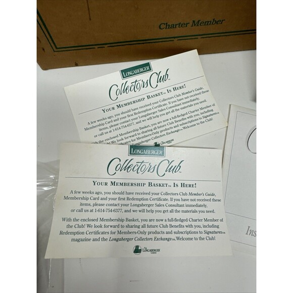 Longaberger 1996 Collectors Club Charter Member Basket Combo FAMILY SIGNED - Picture 4 of 16